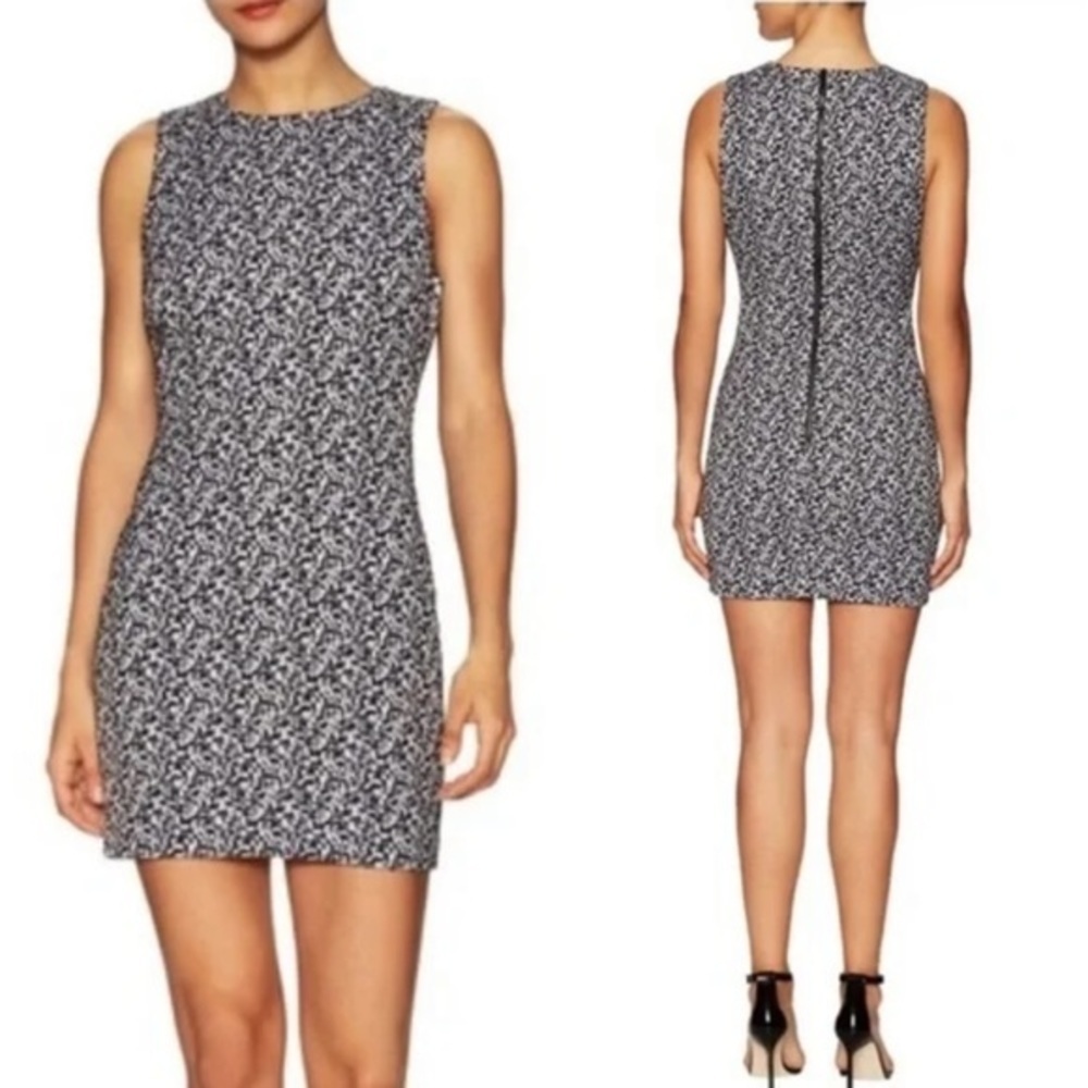 Elizabeth and James Black and White Fitted Dress